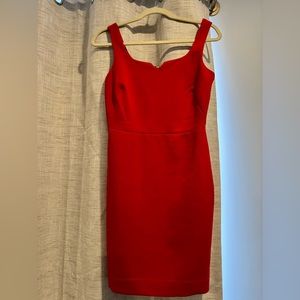 The Limited Dresses Red Bodycon Pencil Dress with Gold Back Zip